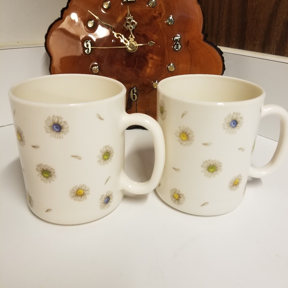 Arcopal France Ivory Floral Coffe Tea Mugs Set
